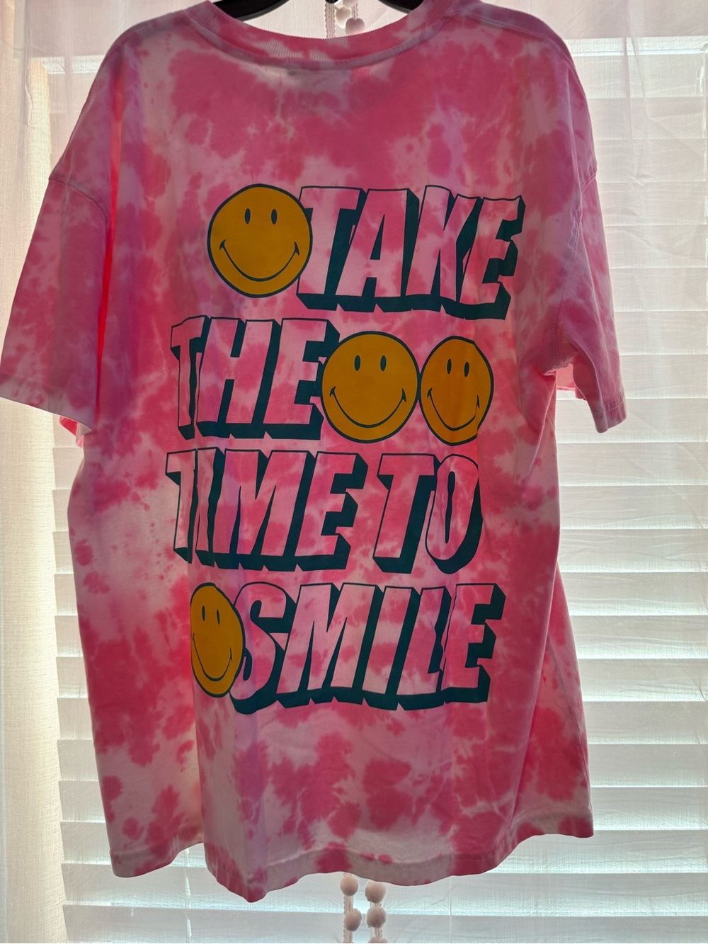 Zara Pink Tie-Dye Smile Graphic tee